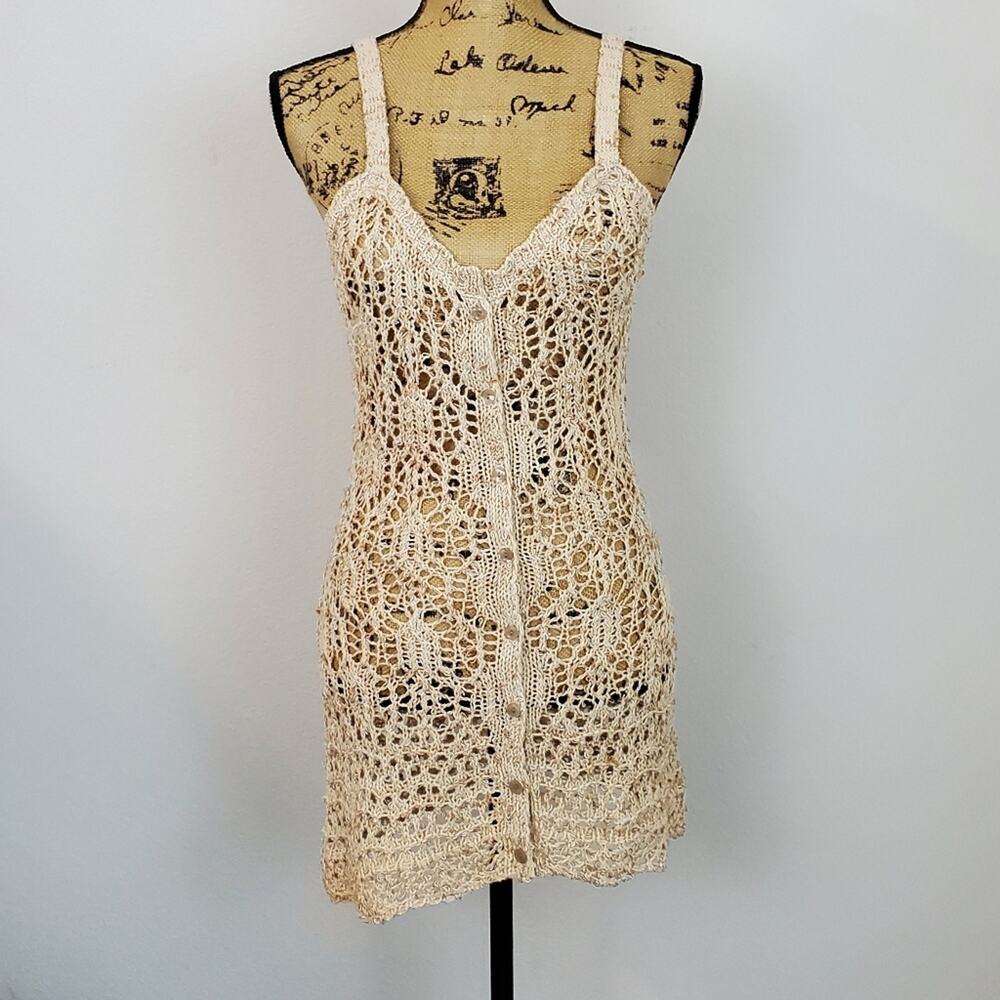 NWT Charlotte Tarantola Crocheted Coverup Sz L